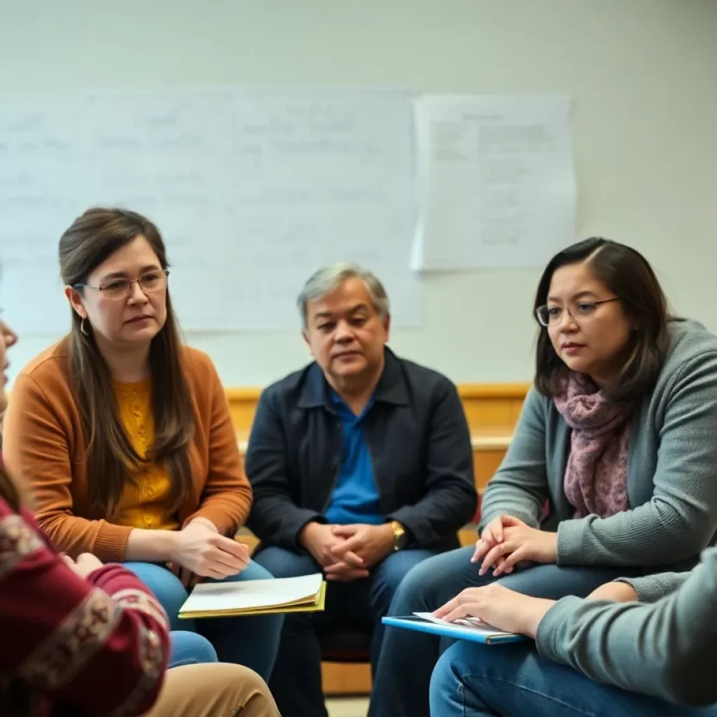 Parents discussing the sudden closure of Huntsville College Preparatory School.