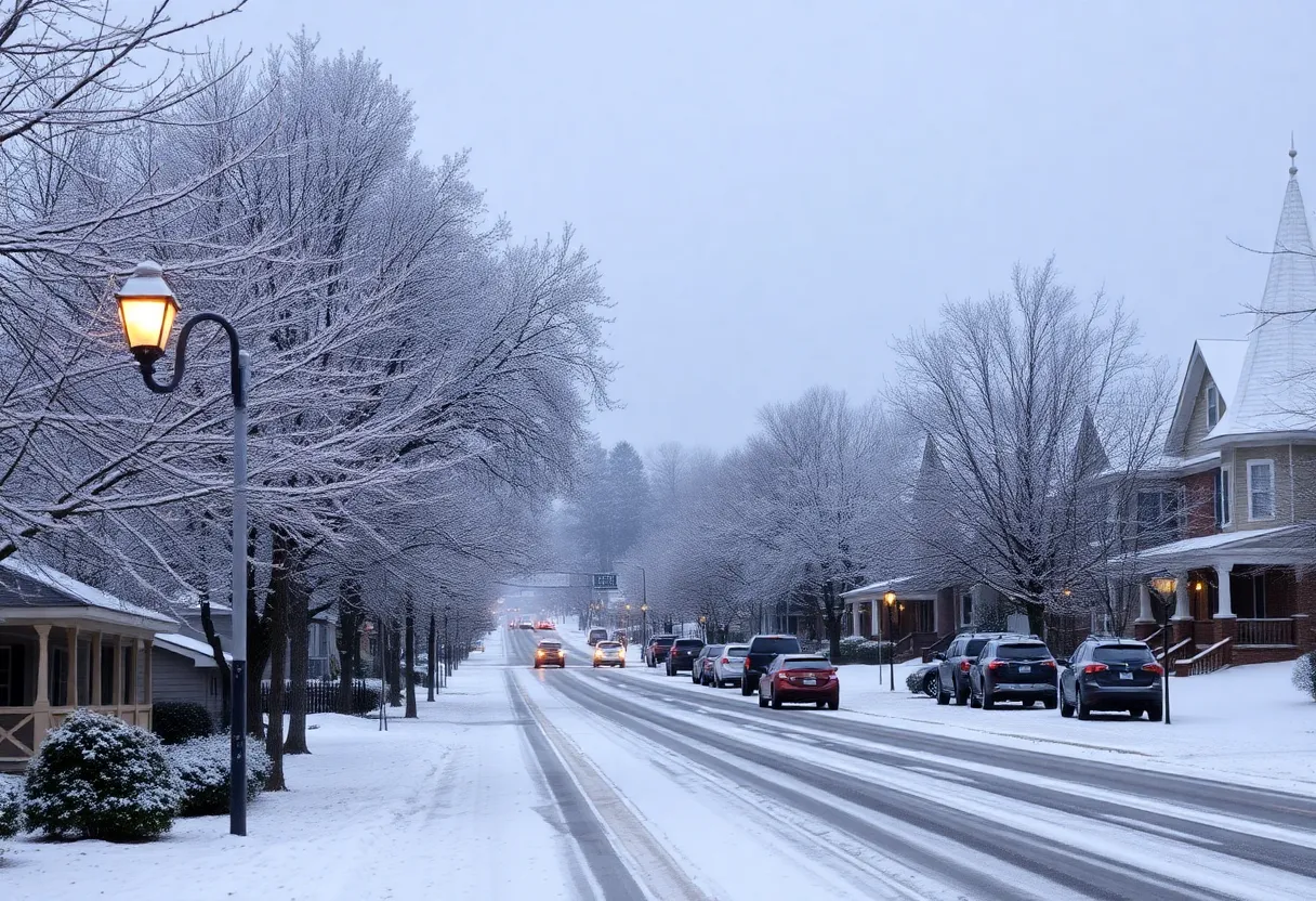 Winter scene in Huntsville with snow-covered landscape