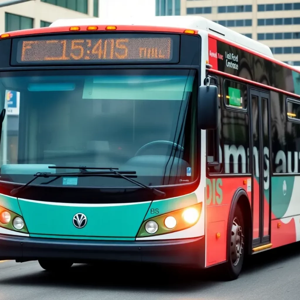 Huntsville city bus in transit
