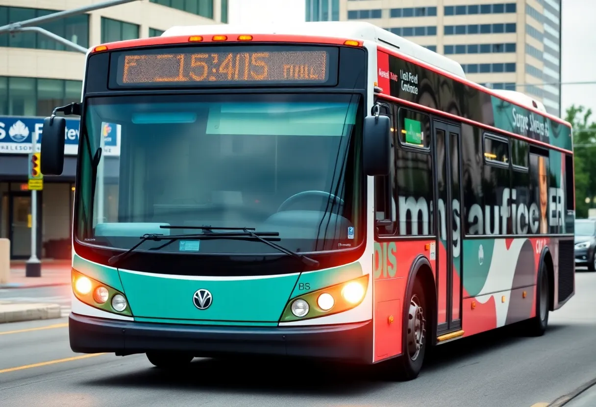 Huntsville city bus in transit