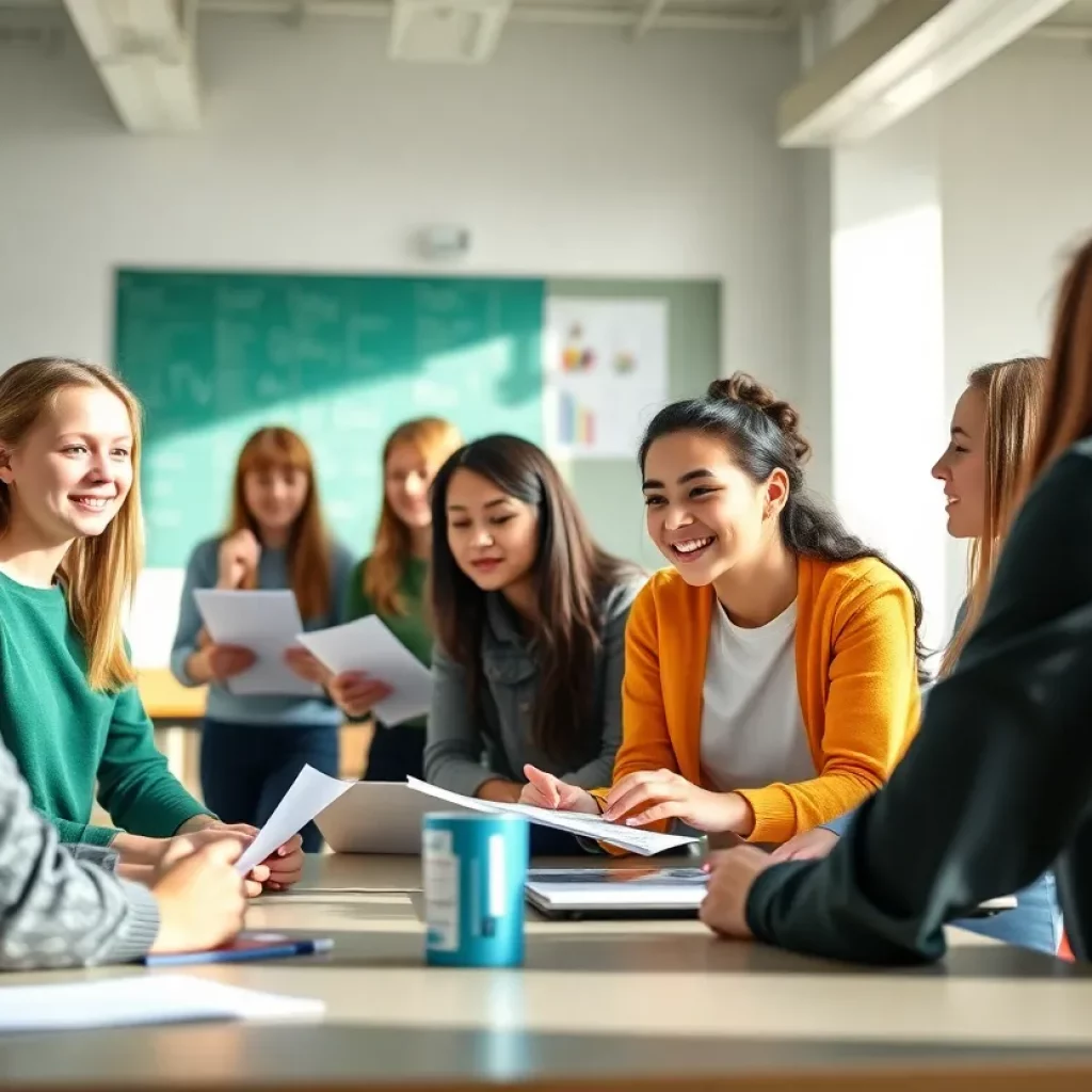 High school students participating in a leadership workshop