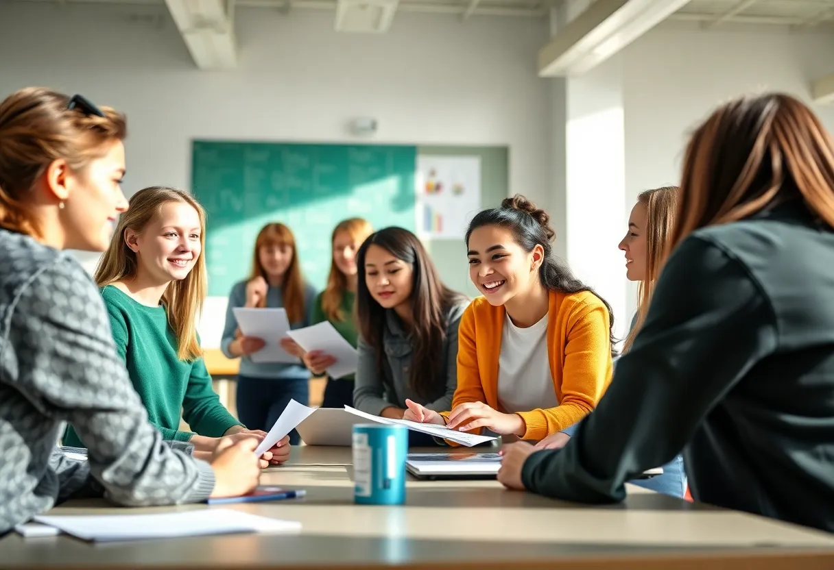 High school students participating in a leadership workshop