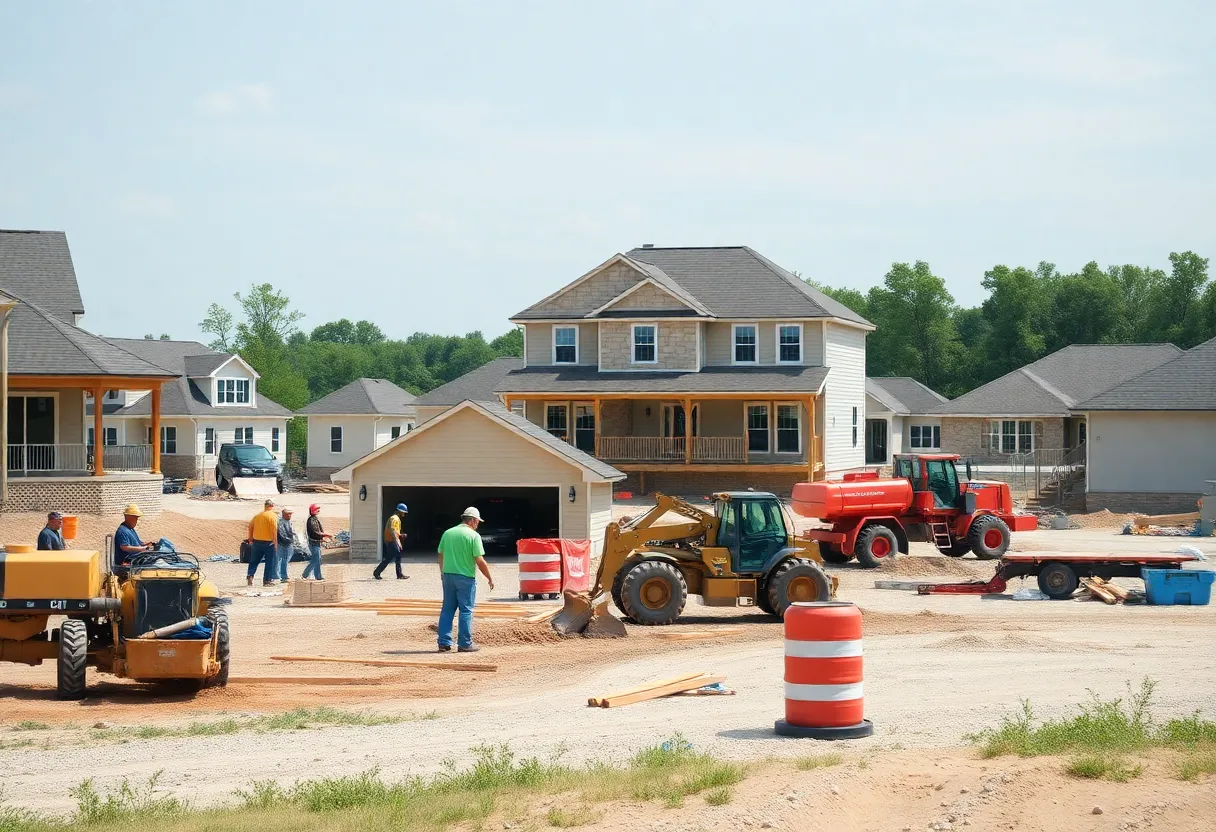 Construction site in Madison County featuring homebuilding activities.