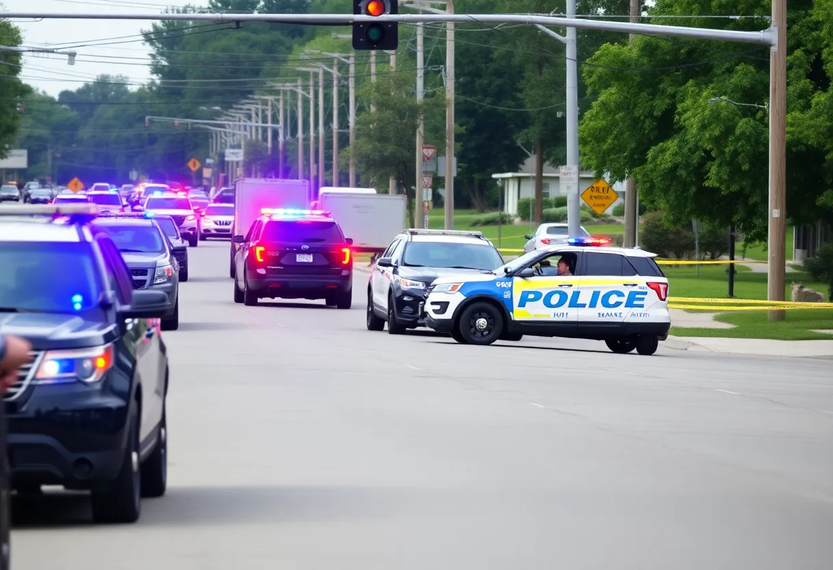 Police activity during a drug bust in Madison County