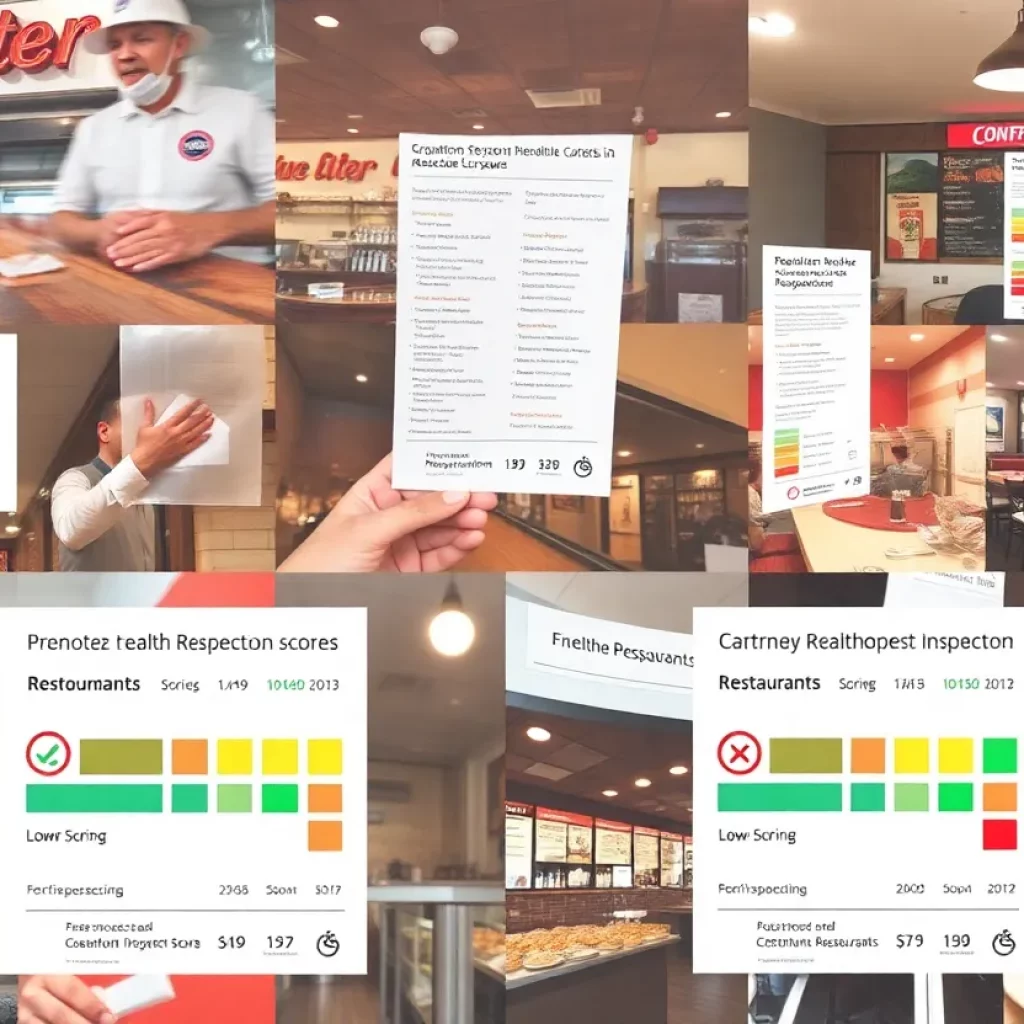 Restaurants with varying health inspection scores in Madison County