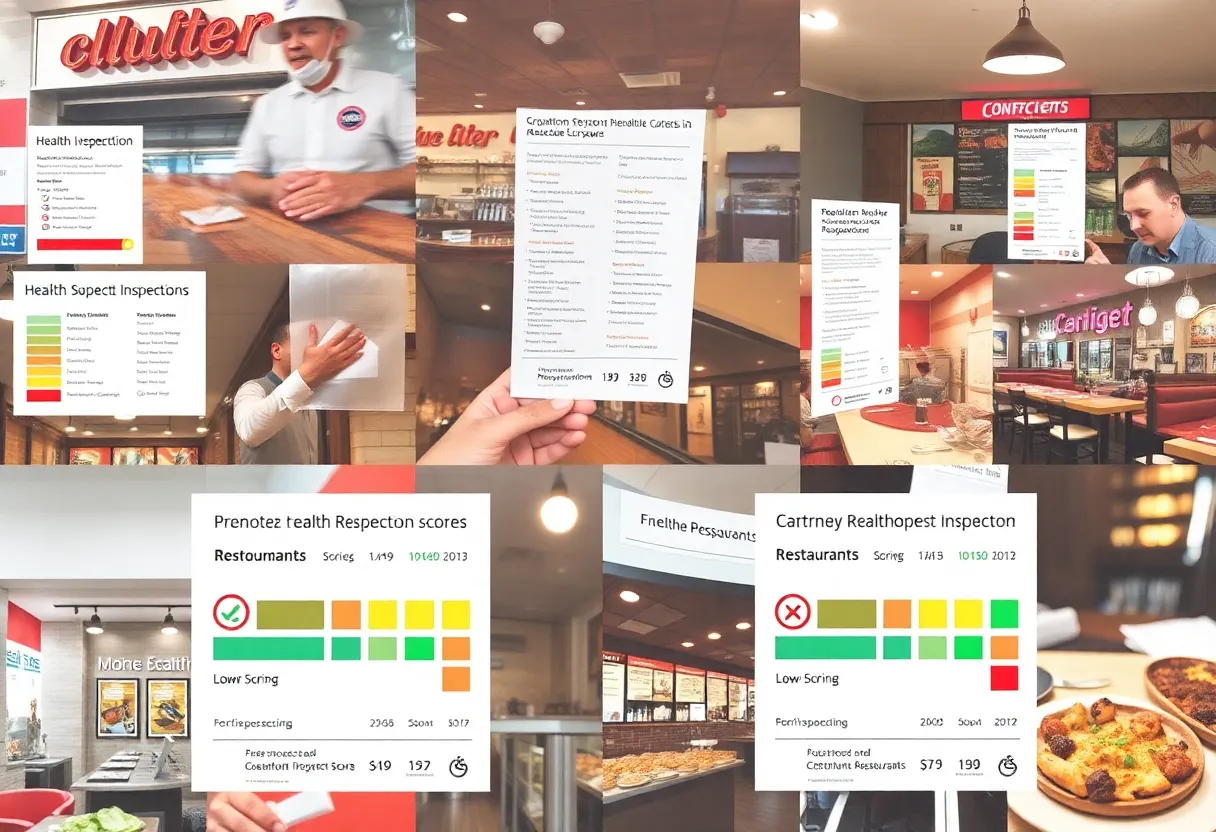 Restaurants with varying health inspection scores in Madison County