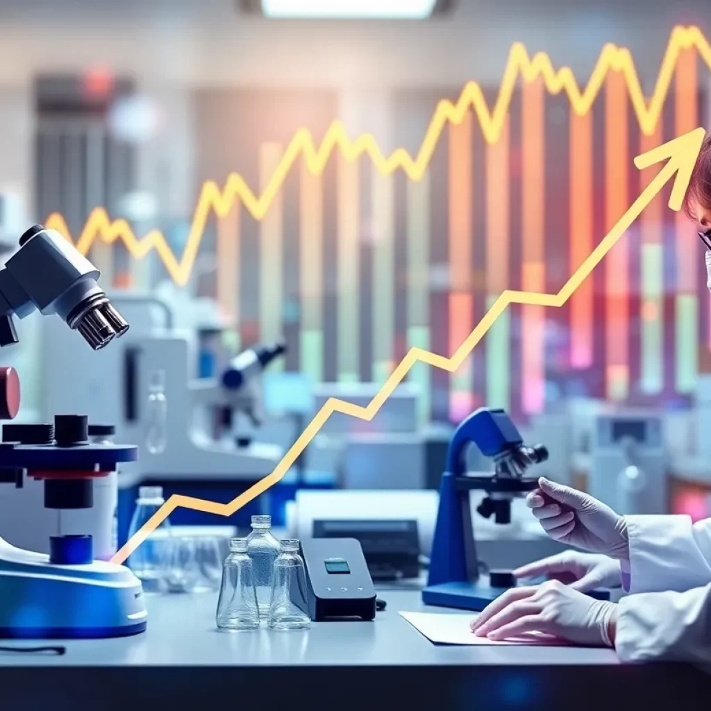 An abstract representation of medical research funding challenges.
