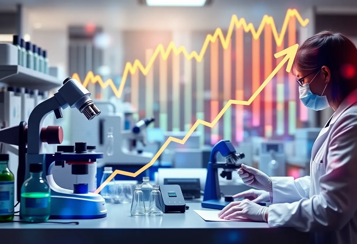 An abstract representation of medical research funding challenges.