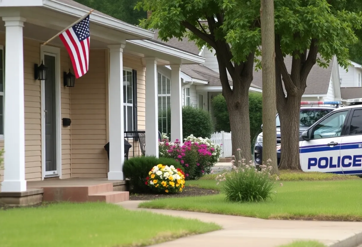 Scene of a burglary incident in New Hope, Alabama