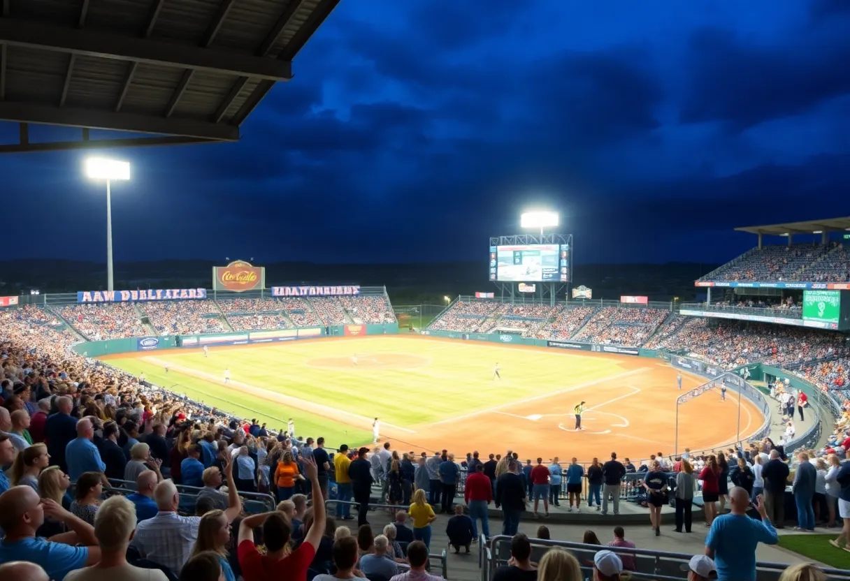 Fans enjoying the Rocket City Softball Showcase at Toyota Field