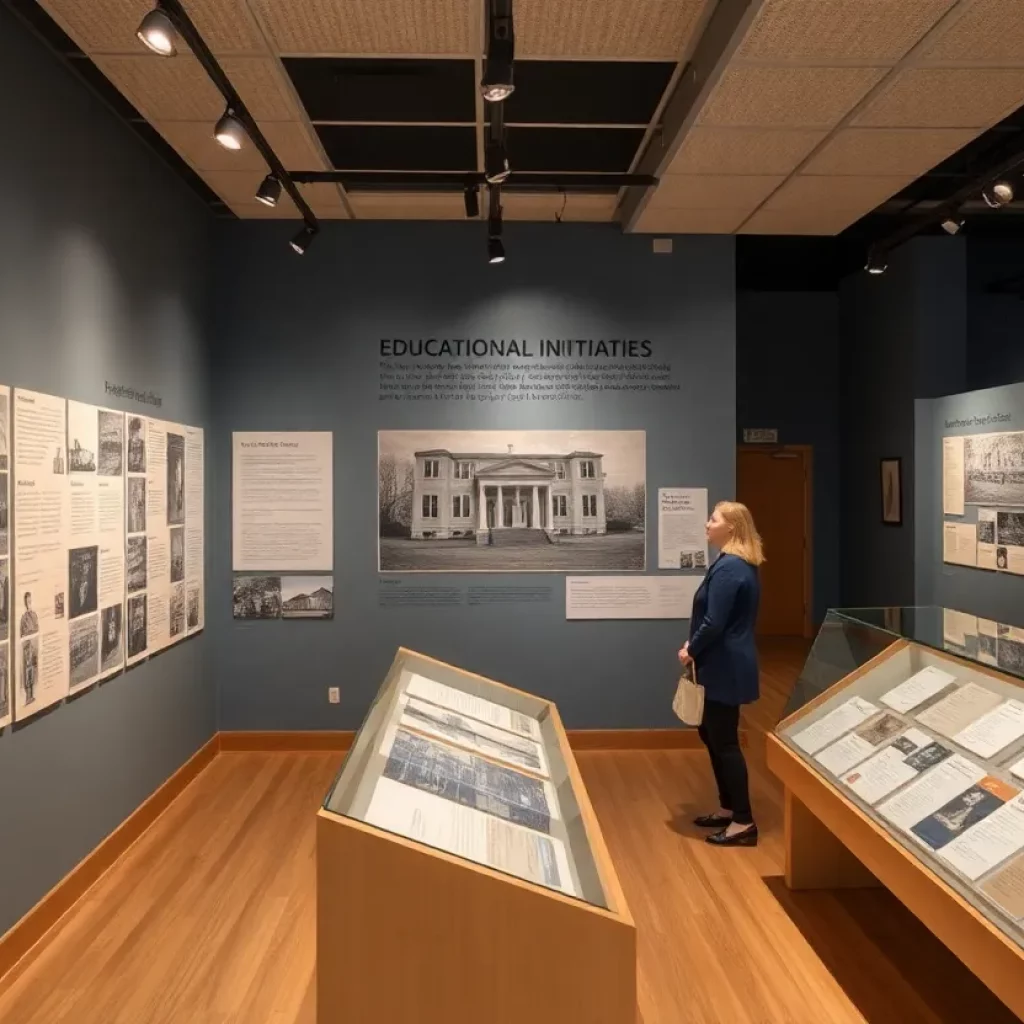 Display of artifacts from the Rosenwald Schools exhibit at Burritt Museum