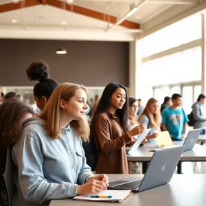 Teenagers participating in career exploration workshops at the Teen Career Summit.