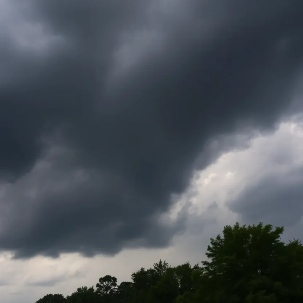 Stormy sky with dark clouds in Alabama