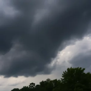 Stormy sky with dark clouds in Alabama