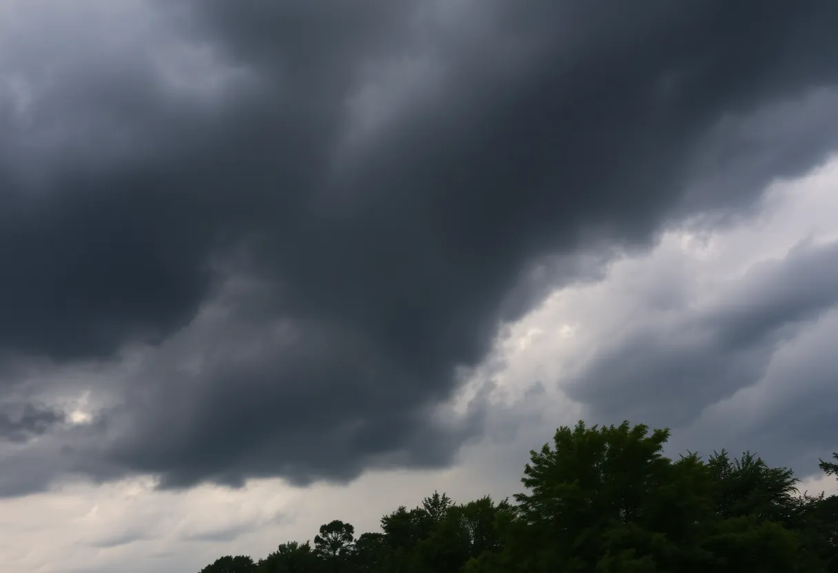 Stormy sky with dark clouds in Alabama