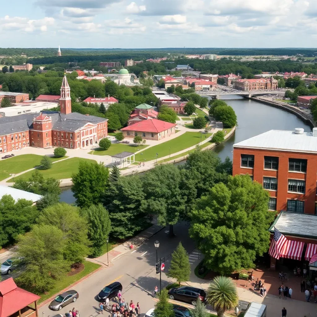 View of the University of Alabama and the Black Warrior River in Tuscaloosa