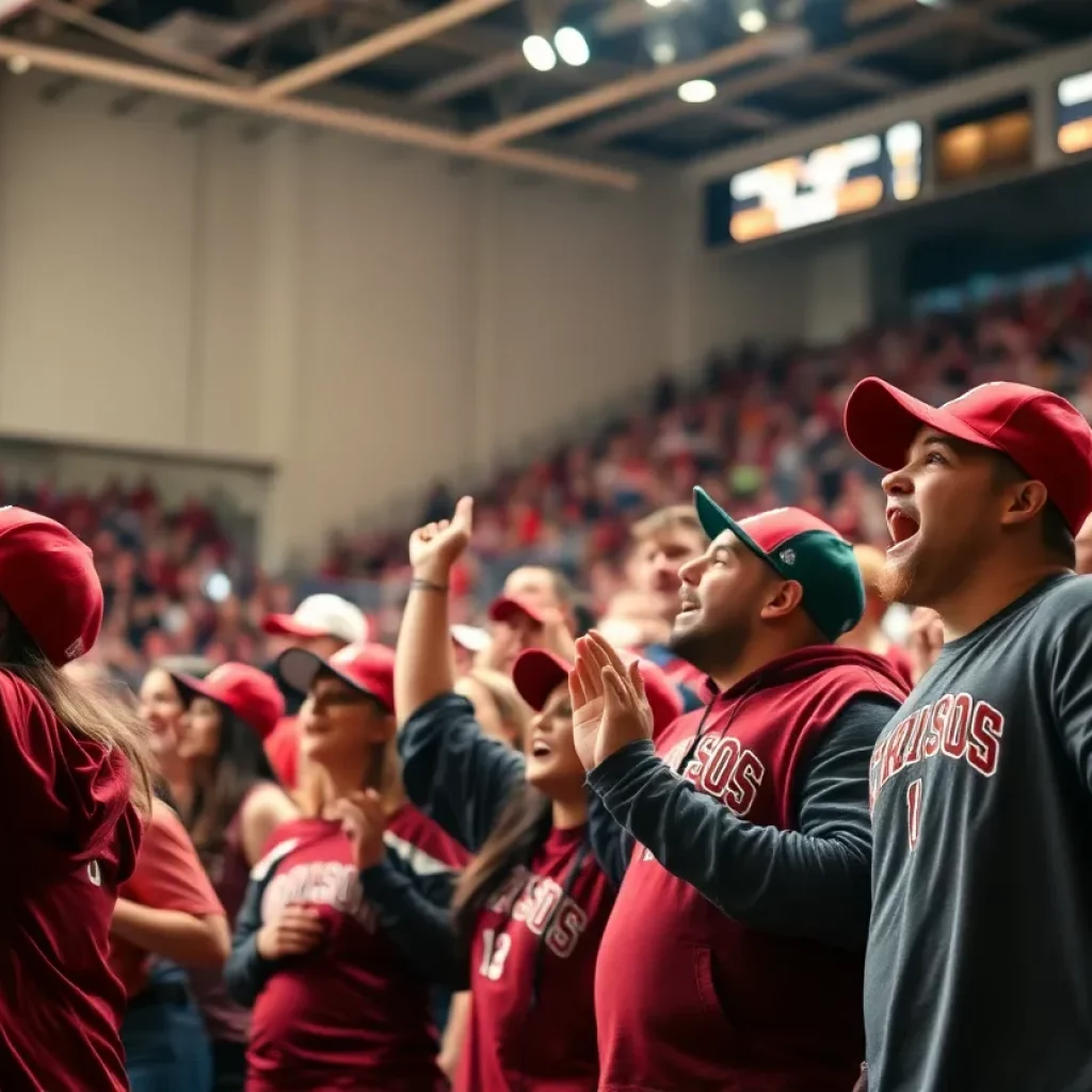 Excited Alabama Crimson Tide fans at March Madness