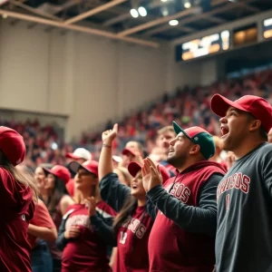 Excited Alabama Crimson Tide fans at March Madness
