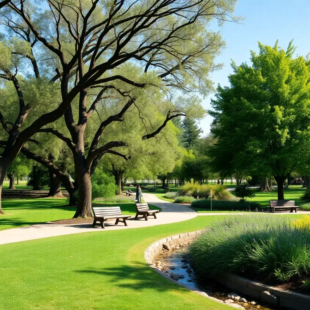 A vibrant arboretum showcasing native trees in Huntsville's John Hunt Park