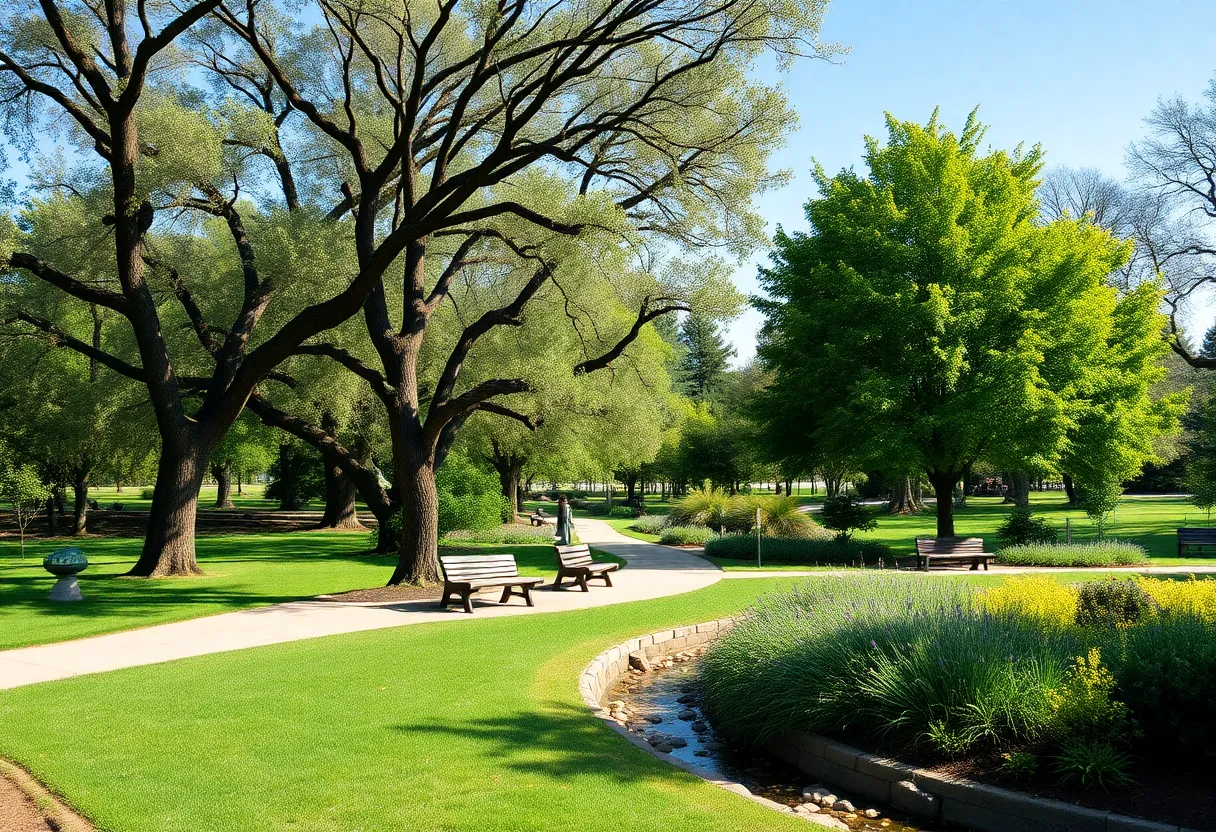 A vibrant arboretum showcasing native trees in Huntsville's John Hunt Park