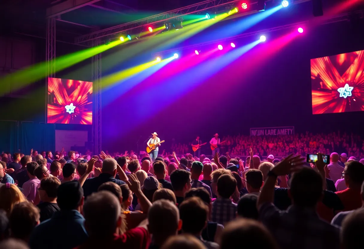 Crowd enjoying a Brantley Gilbert concert at the Orion Amphitheater