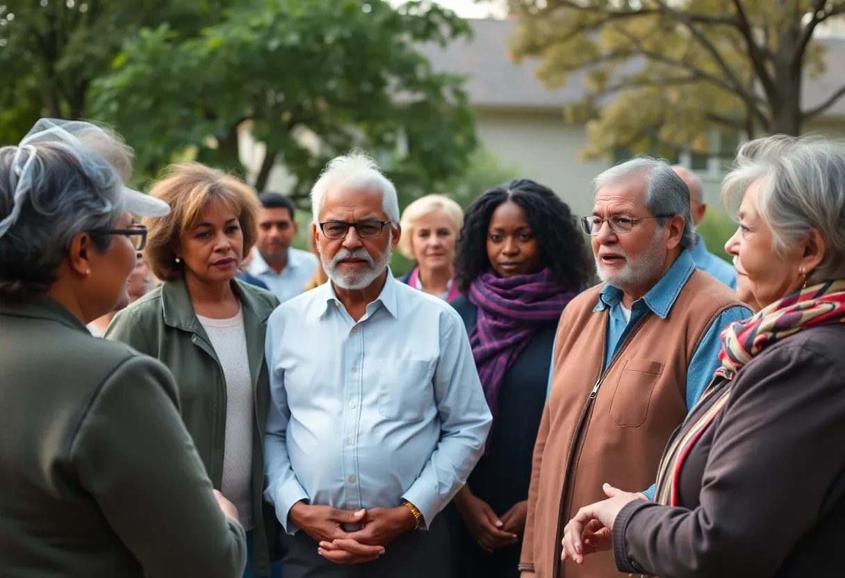 Community members engaged in discussion about federal funds and public trust