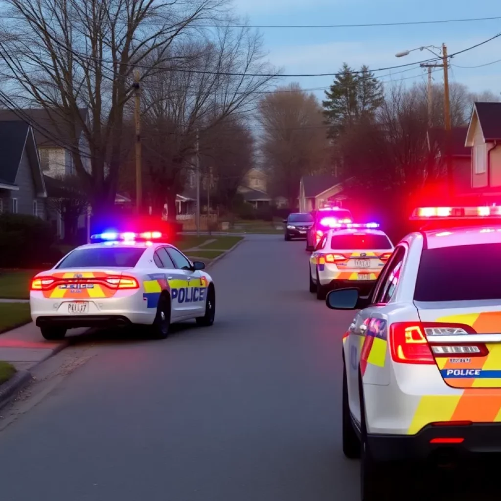 Police responding to a domestic dispute in a suburban area