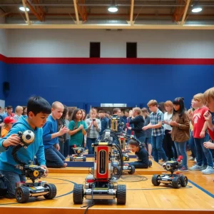 Dread Pirate Robotics team competing in a robotics competition