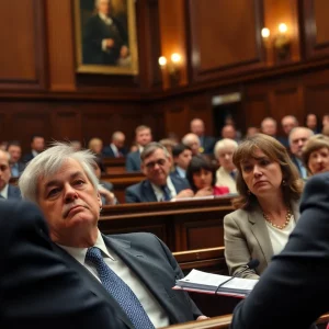 Representatives in a heated political debate during a House censure vote.