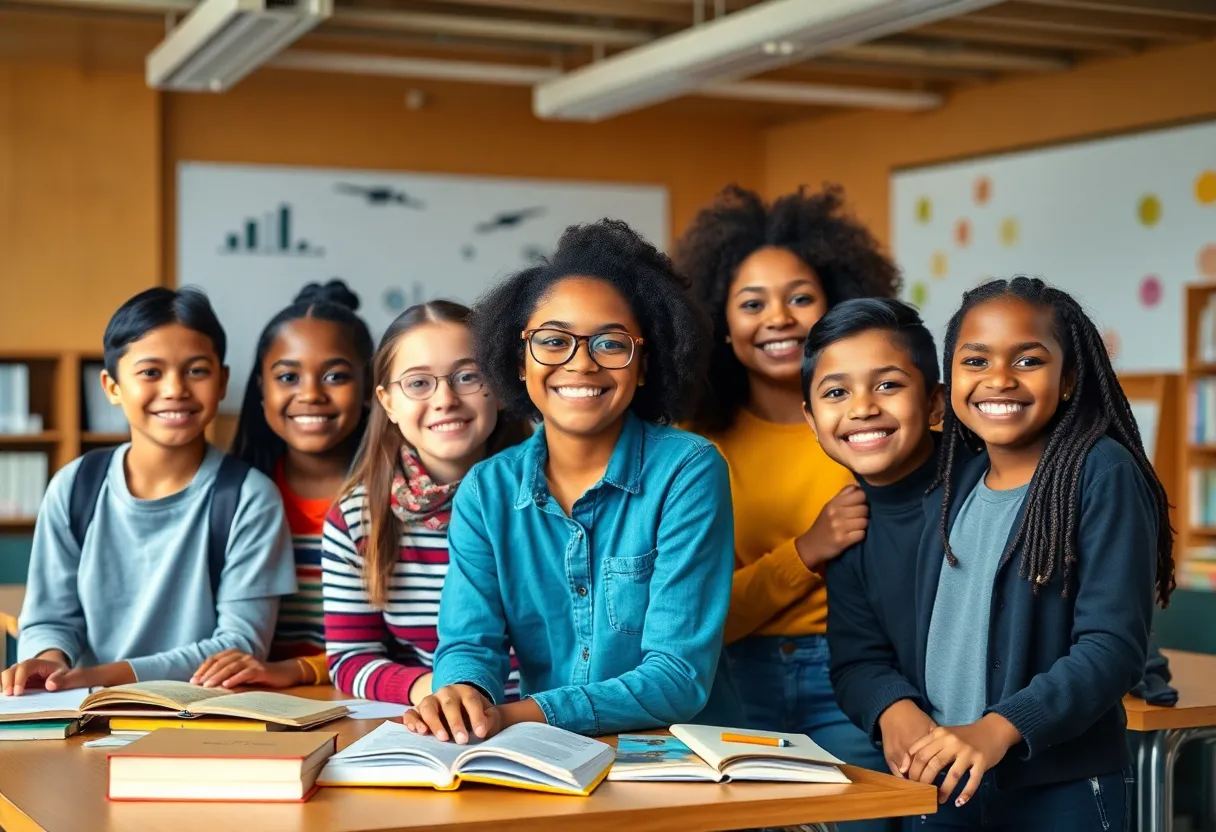 Diverse students engaging in learning in a Huntsville classroom