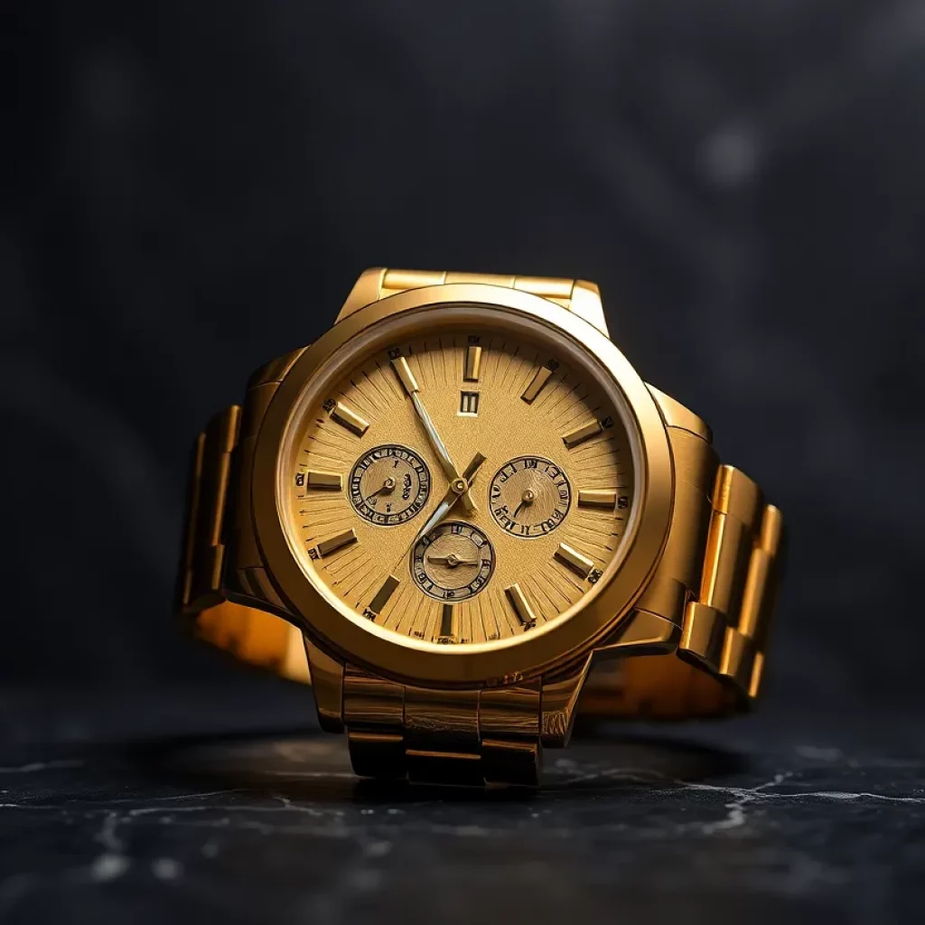 A luxurious watch in a contrasting environment