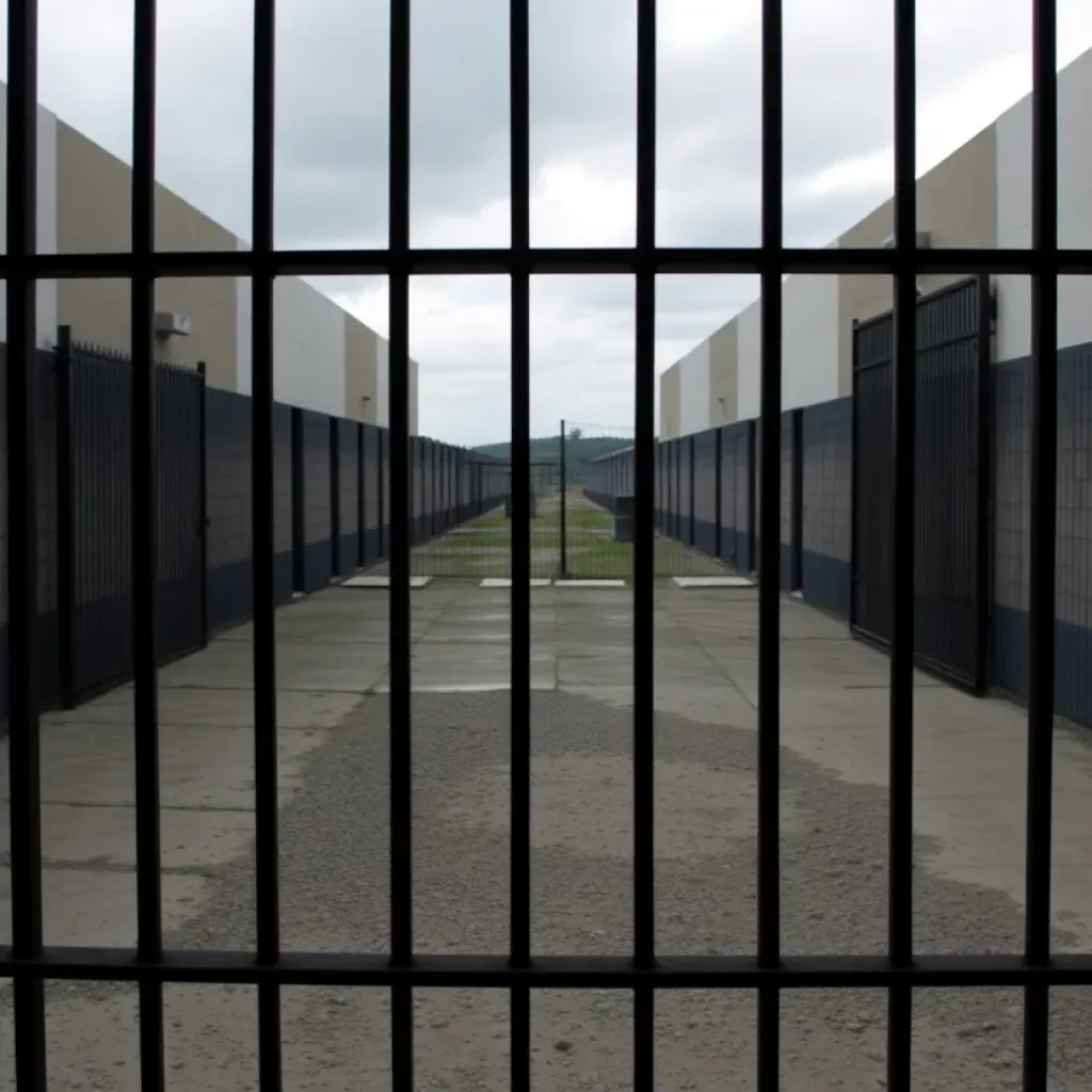 Interior view of a maximum-security prison in Mexico