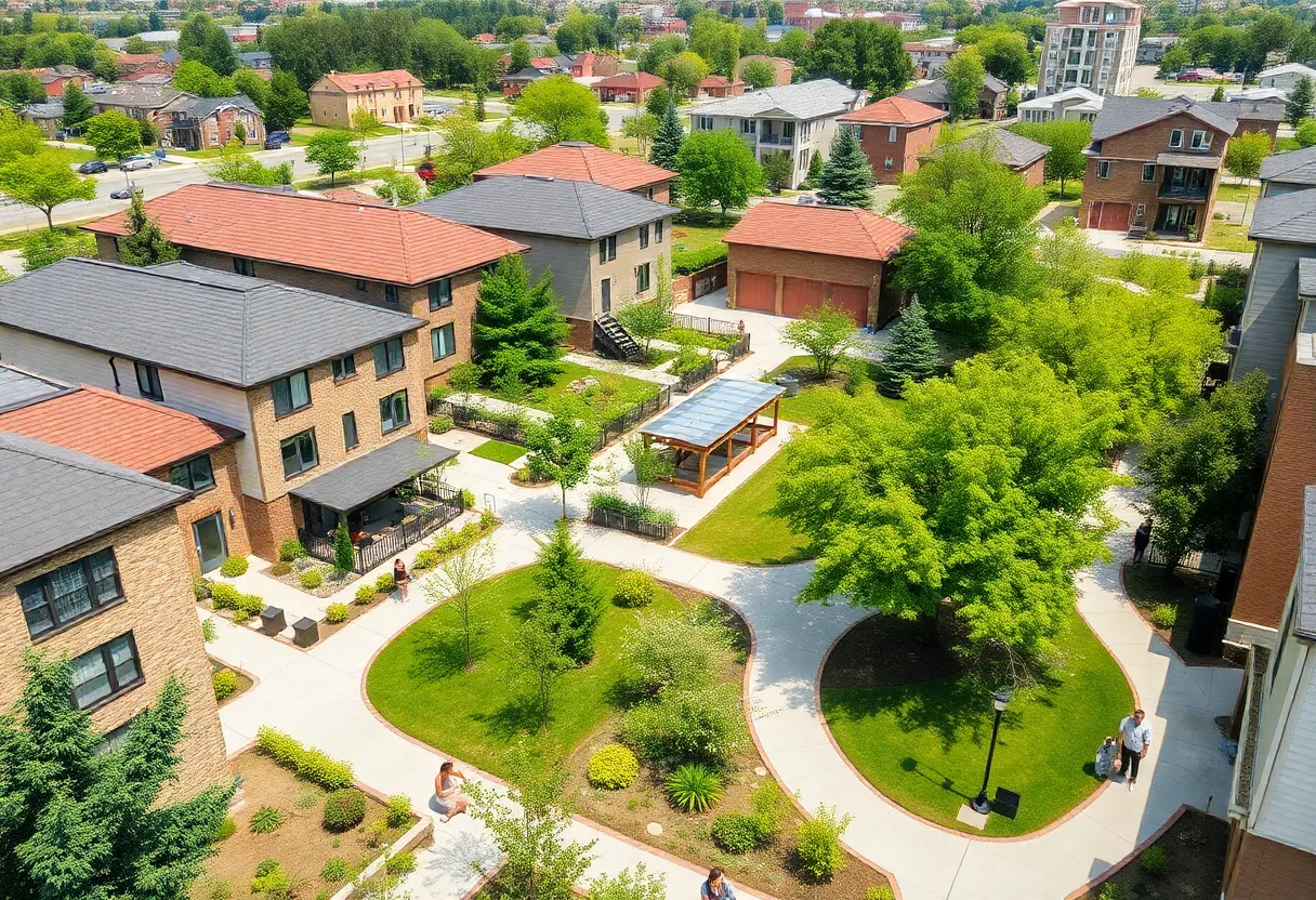 Revitalized neighborhood in Huntsville with mixed-income housing