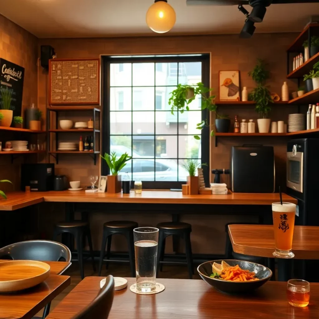 Interior of Nitro Tales café with unique dishes and warm ambiance