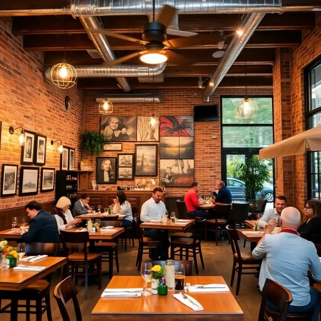 Interior of Osteria LuCa restaurant with diners enjoying Italian cuisine