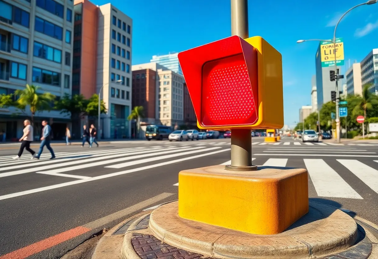 Rectangular Rapid-Flashing Beacon (RRFB) installed on Bailey Cove Road