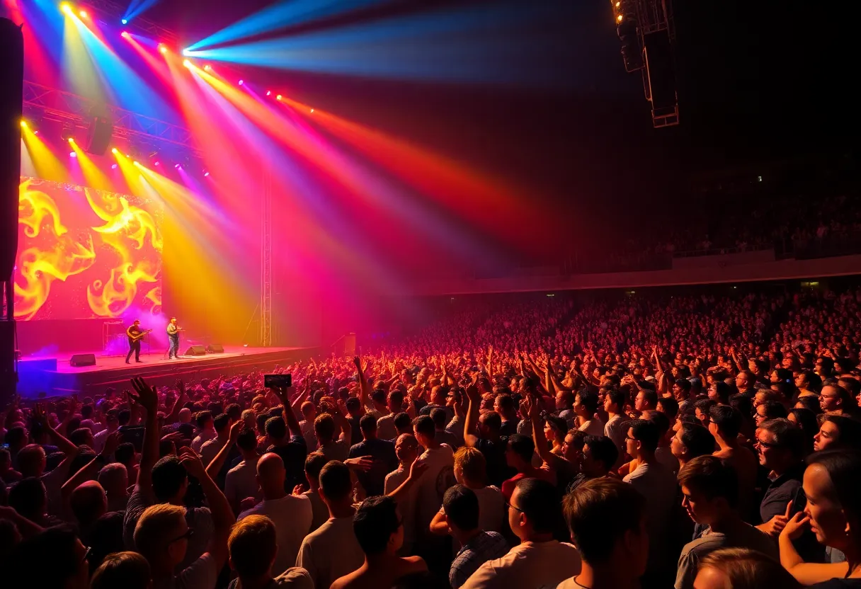 Concert crowd enjoying Rascal Flatts at Propst Arena