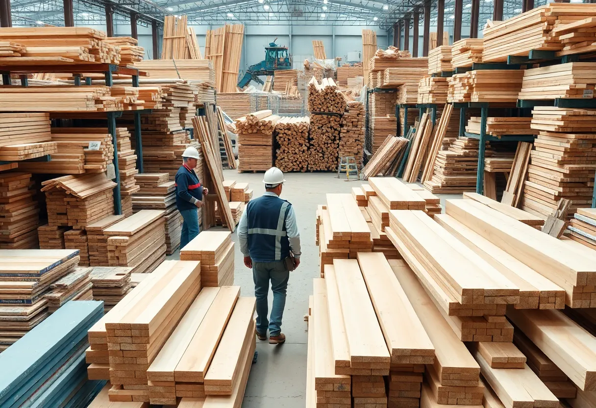 Workers at Wilson Lumber Yard collaborating on construction projects in Nashville
