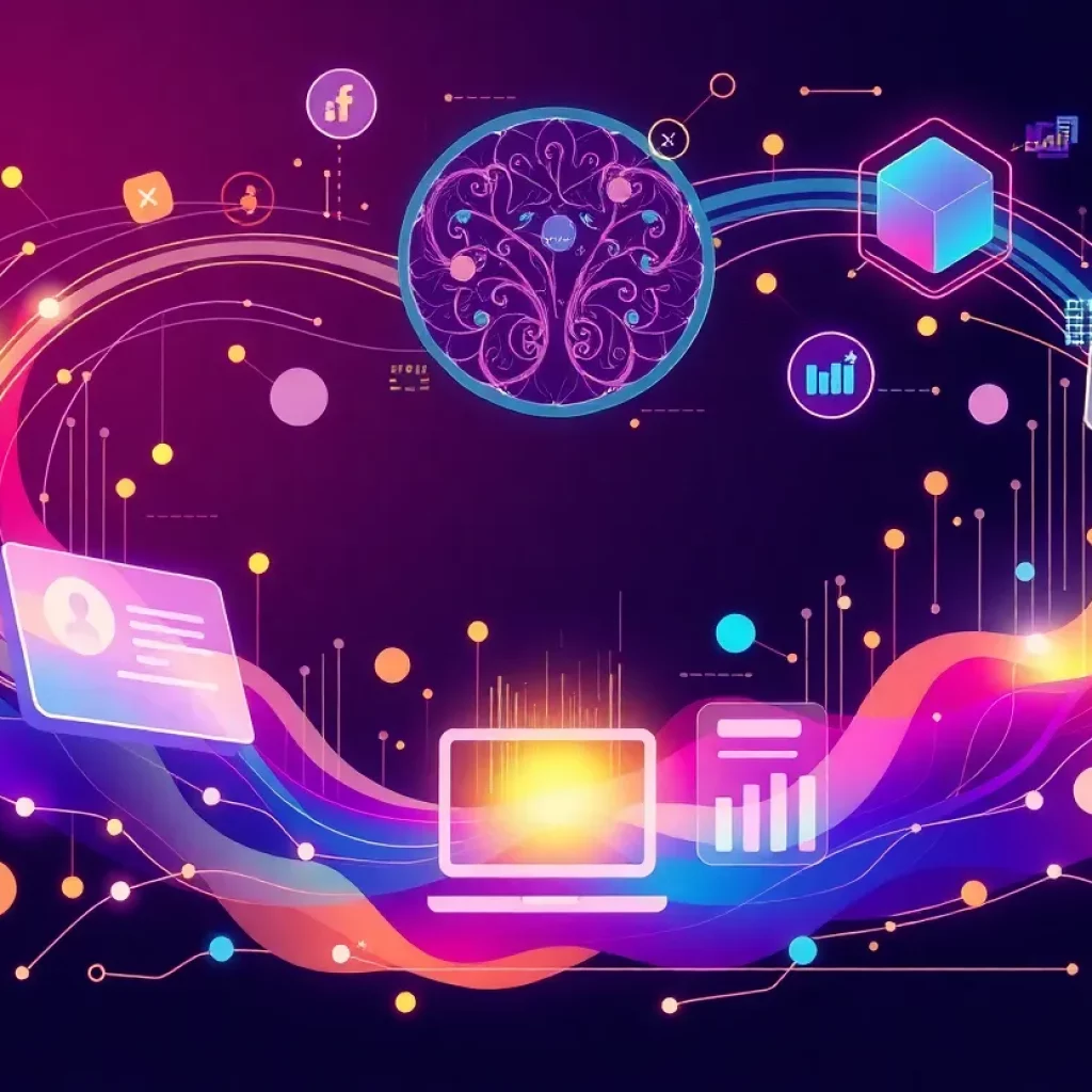 Abstract illustration of AI-driven subscription model