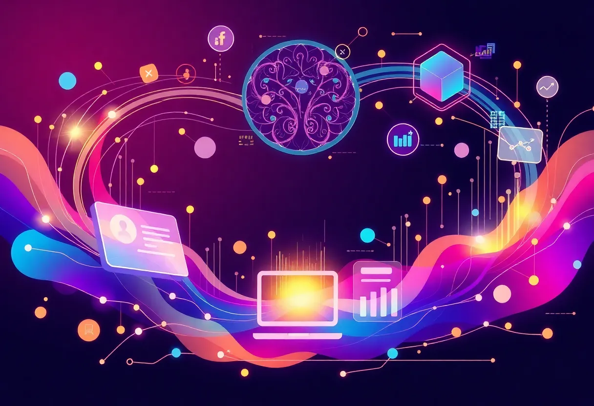 Abstract illustration of AI-driven subscription model