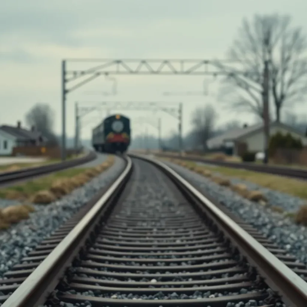 Train tracks in Bristol, Pennsylvania
