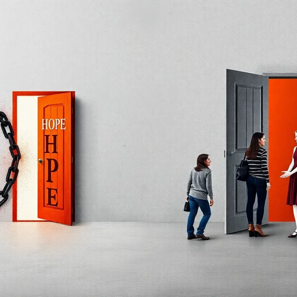 Abstract illustration symbolizing community dialogue about domestic violence