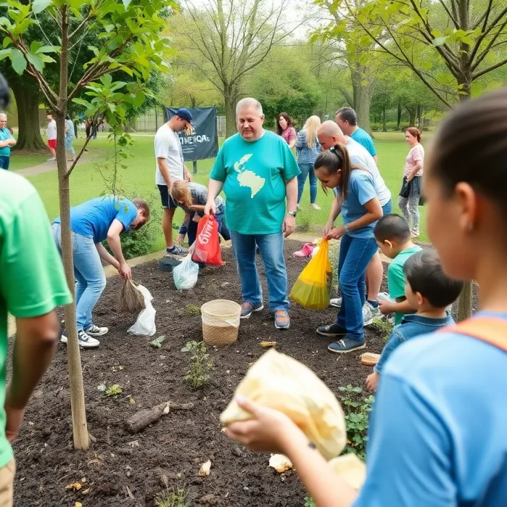 Community members participating in Earth Month activities in Huntsville.