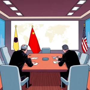 Illustration of U.S. and China trade conflict