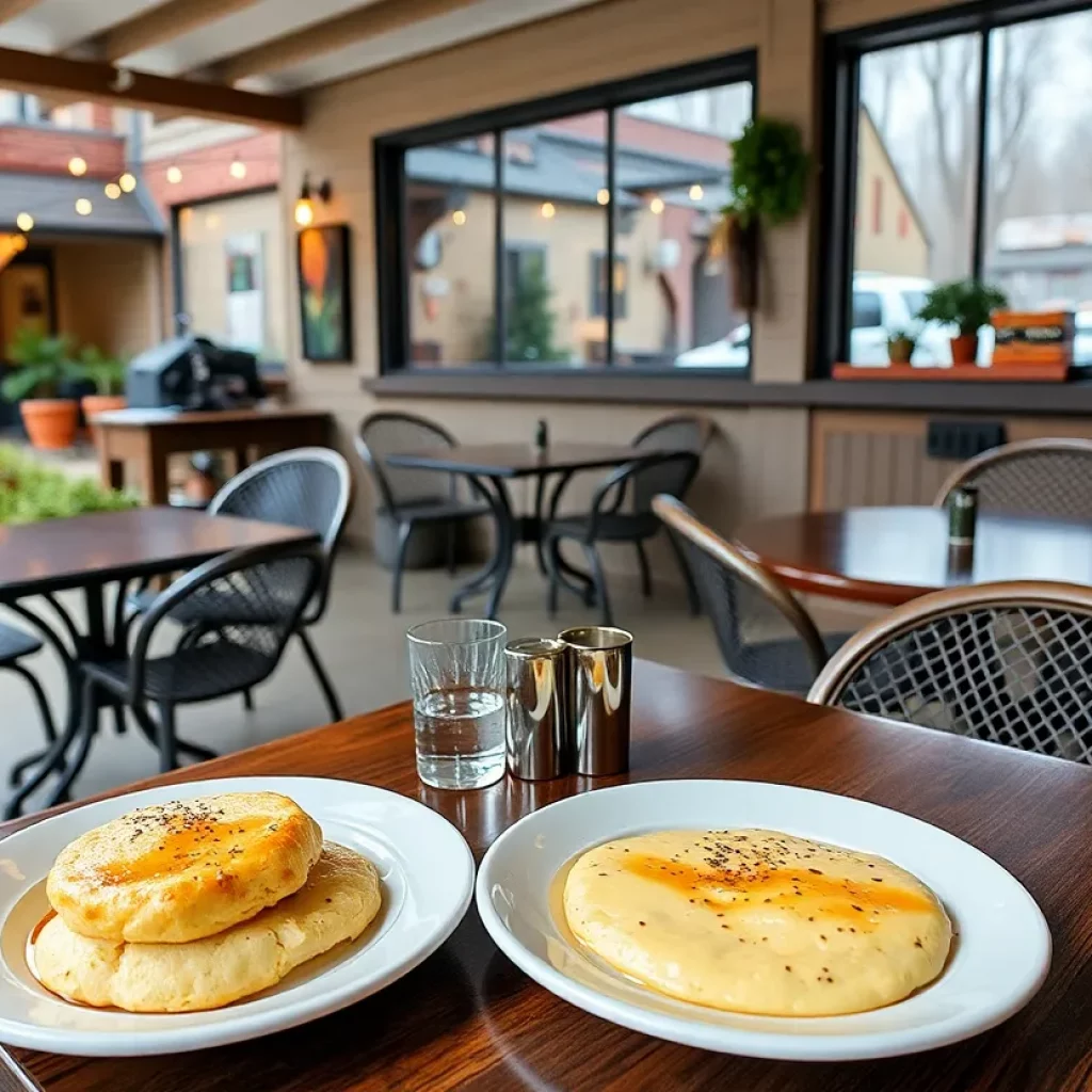 Interior of the Flying Biscuit Cafe with brunch dishes