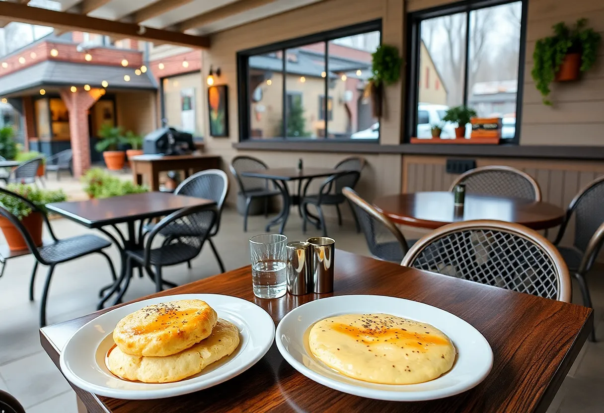 Interior of the Flying Biscuit Cafe with brunch dishes