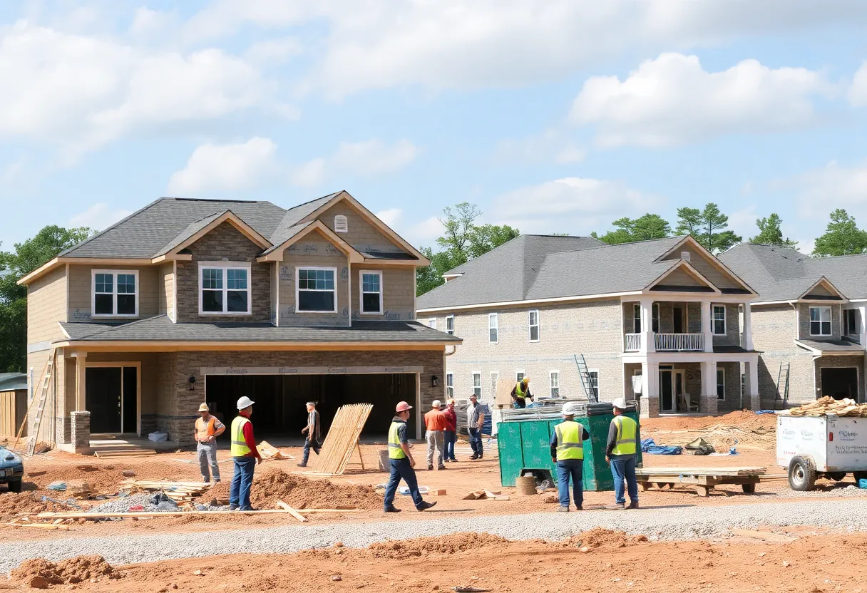 Homes under construction in Huntsville area