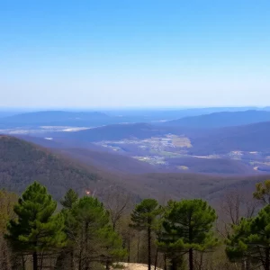 Scenic view of Monte Sano and Green Mountain showing development impact