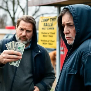 Tense situation during a dog sale involving a confrontation