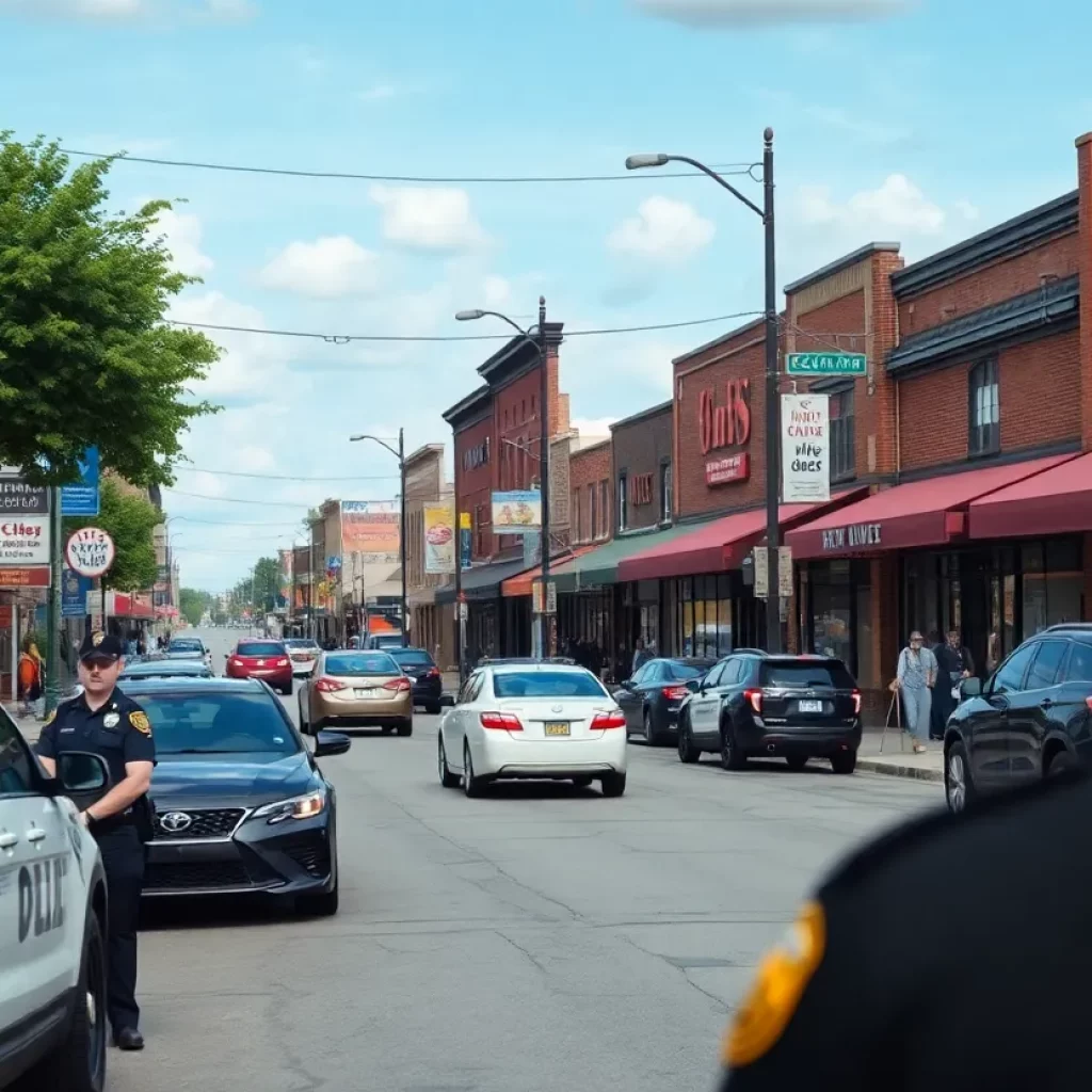 Police activity scene in Huntsville